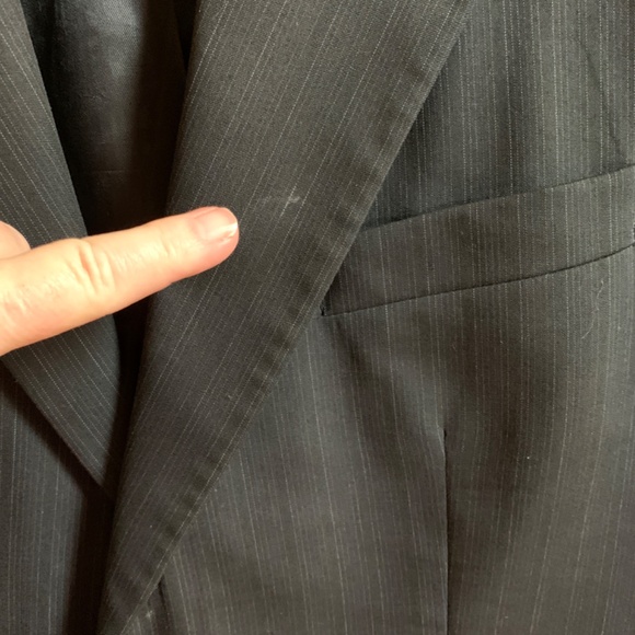 Lauren Ralph Lauren Sport Coat Mens 42 R Wool 2 Button Blazer Pinstriped Black - Picture 15 of 16